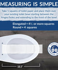 Bemis 1500EC 390 Lift-Off wood elongated toilet seat, Cotton White, top-down view with 18.5-inch length