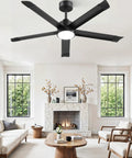 ZMISHIBO 52 Inch Ceiling Fans with Lights, Bend-Resistant Aluminum Blades in stylish living room setting.