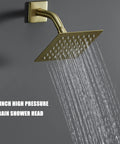 All In One Bathtub And Shower System In Brushed Nickel, Includes 4 Inch Shower Head, 6 Inch Shower Arm, Brass Mixer Valve, 304 Stainless Tub Spout, 1/2 Inch NPT Connections, Standard US Plumbing, Complete Shower Faucet Kit showcasing 6-inch high-pressure shower head