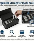 Stainless Steel Shim Kit Set For DIY Pros, 60 Slotted 2x2 Shims, 6 Thicknesses For Machine Leveling, Motor Alignment, And Equipment Adjustment, Laser Marked Sizes With Handy Storage Case