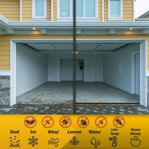 Half-open garage with Pro Grade Attic Stair Insulation Cover 25 In By 54 In By 11 In With Class A Fireproof Door banner