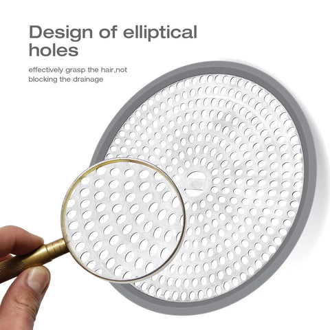 Shower Hair Catcher Drain Protector Strainer With Rust Proof Stainless Steel And Silicone Edge 2 Pack For Easy Hair Grabbing No Clog Drainage Elliptical Holes For Smooth Flow Blocks Debris And Keeps Shower Clean