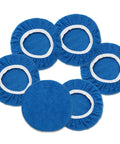 Six Piece Blue Microfiber Buffing Pads Fits Nine To Ten Inch Orbital Buffer And Polisher Slick Finish Bonnets For Car Detailing And Paint Correction Heavy Duty Garage Go To Tools No Fuss Work