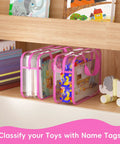 Six Pack Clear PVC Toy Storage Bags With Zipper Handles Large Capacity Waterproof Travel Organizer for building blocks and books