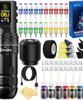 Wireless Rotary Tattoo Gun Kit With Cordless Pen, 1800mAh Battery And OLED Screen, 7 Stroke Settings Plus 5 Stippling Modes