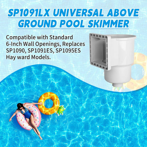 Universal Above Ground Pool Skimmer Kit With Accessories For Standard 6 Inch Wall Openings Replaces SP1090 models image