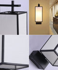 Knockout Indoor Rectangular Wall Light Featuring Handmade Linen Shade And Corrosion Resistant Iron Body in modern setting