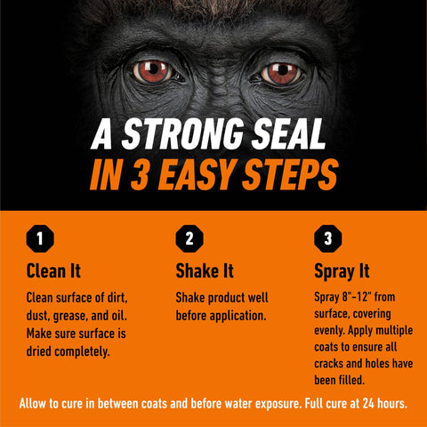Clear Rubberized Waterproof Sealant Spray 14 Ounce That Seals Out Water Air And Moisture with step-by-step application guide