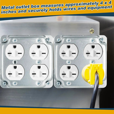 8 Pack 4x4 Inch Metal Receptacle Box Covers for Square Exposed Work Receptacles 4 Inch Electrical Boxes 2 Duplex
