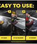Using Ultra Cut Car Compound For Heavy Scratches And Swirls Removal on glossy paint by hand, DA polisher, and rotary.