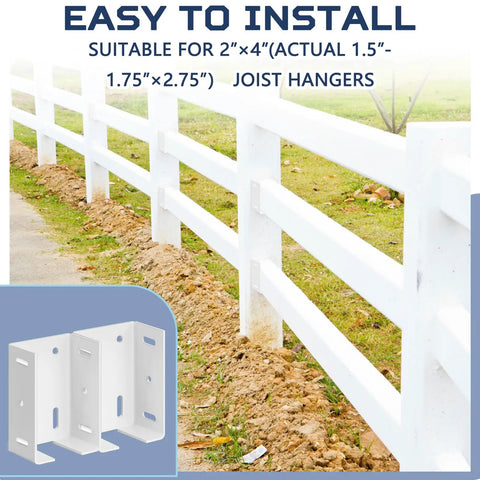 Heavy Duty Aluminum Fence Bracket Kit With Screws For Vinyl Fencing Panels And Posts Post Connection Deck Railing Bracket Set Fits Two And Three Quarter Inch Rails 16 Pack With 160 Screws