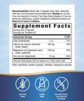 Supplement facts panel for Calcium Magnesium Zinc Mineral Complex Supplement For Bone Health Muscle Function And Immune Support Gluten Free 2 Pack Of 250 Capsule Bottles Powerhouse Multimineral Formula For Everyday Wellness, showing nutrient details and daily values.