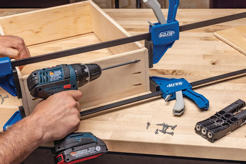 Pocket Hole Jig Micro For Thin Stock And Cabinets For Thirty Three Percent Smaller Micro Pocket Holes In One Half And Three Quarter Thick Materials For Strong Joints On Drawers Repairs And Quick Woodworking Projects used on drawer