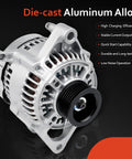 Bolt-On Alternator Replacement Fit For 1991-1998 Wrangler Cherokee Grand Cherokee 2.5L 4.0L V4 V6 TJ Comanche Dakota 1991-1998 4.0L 2.5L High Output Auto Part 13341N 56005685AB, die-cast aluminum alloy with high charging efficiency and low noise operation.