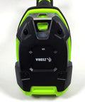 Heavy Duty Corded 1D Barcode Scanner With USB Cable Built Like A Tank For Warehouse Logistics showing durable industrial green back view.