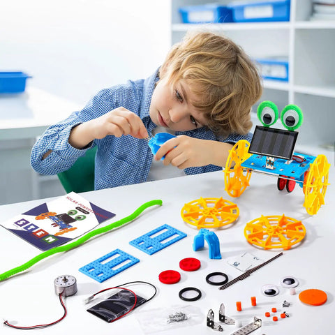 4-In-1 Solar Robot Kit For Kids Ages 8-12, STEM Toys For Boys And Girls, Solar Powered Fan Car And Robot, Pulley Powered Tank, Hands-On Electricity, Mechanics And Engineering Projects For Real World Learning
