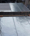Hella Tough Asphalt Roof Shingle Repair Tape With Reflective Aluminum Foil Backing offers waterproof shield on flat roof surface.