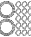30 Pairs Tough As Nails M10 Manganese Steel Wedge Locking Washers arranged in a durable split spring style.