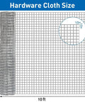 Rock Solid Galvanized Hardware Cloth 1/2 Inch Chicken Wire Fence 15.7 X 10 Feet showing size and grid details for secure enclosures.