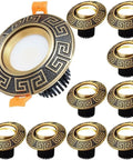 Solid Build Vintage Brass Recessed Led Downlights 10 Pack Dimmable Ceiling Fixtures with decorative design for modern spaces.