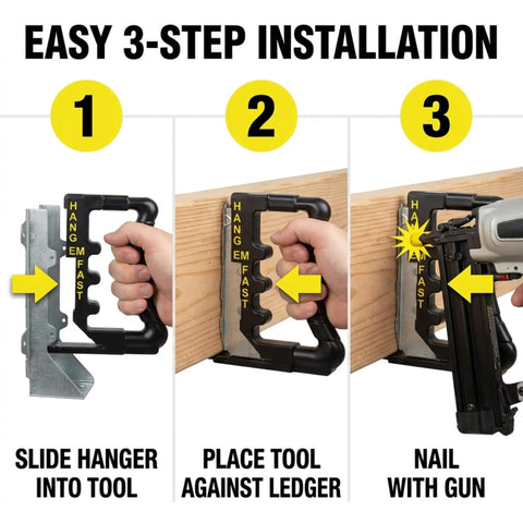 Joist Hanger Installation Jig For 2x4 To 2x12 Deck Framing Fast Time Saver Pro Grade Tool For Quick Hangers Precise Spacing And Smooth Installation With Standard Joist Nailer Compatibility