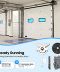 FXEIPOL garage door chain hoist kit components: 3:1 transmission, chain, gears, and mounting hardware.