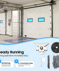 Heavy Duty Garage Door Chain Hoist With Three To One Gear Ratio And Manual Overhead Lifting System in garage setting with chain components