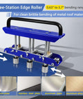Image of the Three-Station Edge Roller for bending sheet metal at 0 to 90 degrees, pro grade bender for 29 to 22 gauge steel, delivers smooth 5/8 to 4 inch bends, ideal for metal roofing edges and DIY projects.
