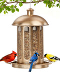 Large Capacity Metal Bird Feeder For Outdoor Hanging Built To Last Heavy Duty Wild Bird Feeder with Lantern Shaped Vintage Look