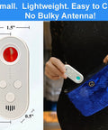 Pocket Hidden Camera Detector For Home And Travel Family Privacy Shield compact size shown with small blue pouch