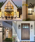 Outdoor Dope Wall Sconces Matte Black Metal Lanterns With Clear Seeded Glass Waterproof for Porch and Patio Lighting