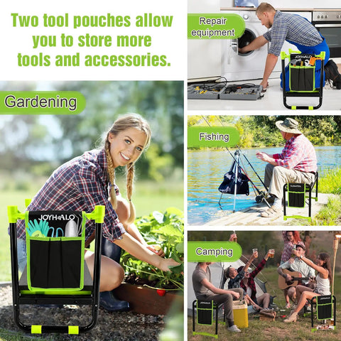 Sturdy 10.9 Inch Foldable Garden Kneeler And Seat With Extra Thick Cushions Heavy Duty Garden Stool used in gardening and camping