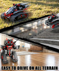 3 In 1 Remote Control Building Kit For Kids 6-12 With App Control Build A RC Tracked Car Robot Or Racing Tank 419 PCS displayed outdoors and indoors