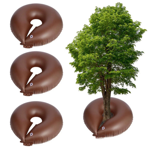3 Pack 15 Gallon Tree Watering Ring Bags For Deep Root Watering, Low Profile Slow Release Watering Donuts around tree.