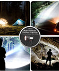 Rechargeable Spotlight Flashlight With COB Light And Foldable Stand For Boating Camping Hunting And Fishing in outdoor settings