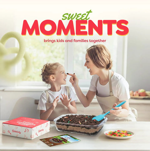 Dirt Pie Kids Baking Kit With Chocolate Cake Mix, Pre Measured Dry Ingredients, Chewy Gummy Worms, Easy Step By Step Instructions