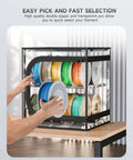 Maker Friendly Two Tier 3D Printer Filament Storage Rack With Transparent Cover Holds Up To 24 Rolls Of 1Kg Filament sturdy iron