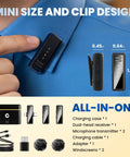 Universal 3 In 1 Wireless Lavalier Microphone With Lightning USB C And USB A for iPhone Android clipping on shirt