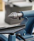 Heavy Duty MT2 Live Tailstock Center For Wood Lathe With 60 Degree Ball Bearing Tip close-up showing precision tip and MT2 shank.