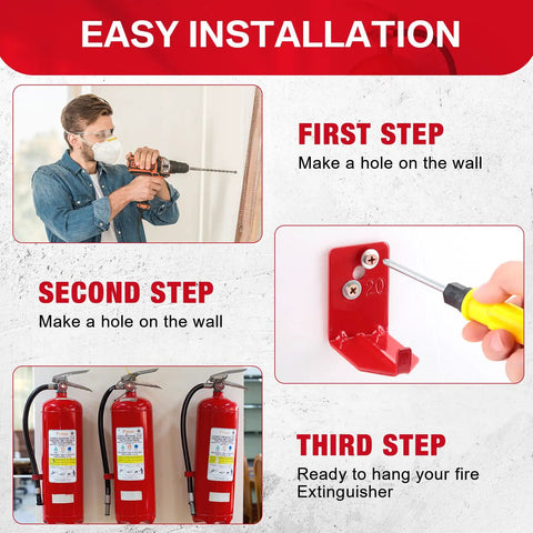 Heavy Duty Fire Extinguisher Wall Mount Brackets 40 Pack Universal Iron Hooks For 5 To 40 Pounds Built Tight And No Headache Install Real Deal Safety Hardware For Garage Or Business