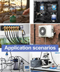 Collage showing diverse applications of Beefy Silicone Vacuum Hose For Automotive Vacuum Lines, 16.4 Ft Long