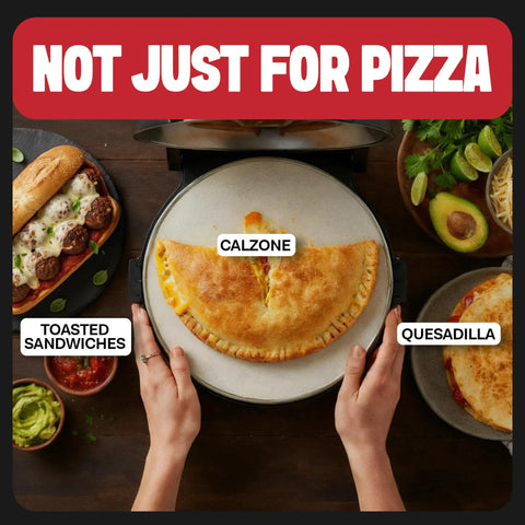 14 Inch Electric Indoor Pizza Oven With Stone For Crispy Crust Pizza Heats To 800F And Cooks In Under 6 Minutes, countertop use