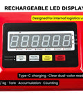 Rechargeable LED display for Pallet Jack With Built In Digital Scale 4400 Lb Capacity 27 Inch By 48 Inch Forks Manual Pallet Truck