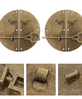 Old School Vintage Round Zinc Alloy Latch Locks For Wooden Boxes And Furniture Two Pack Easy To Install Antique Style