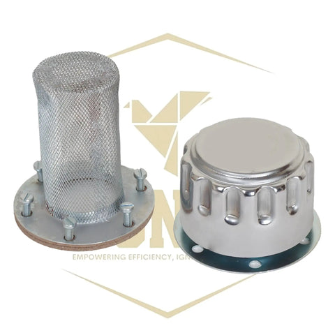 Flange Type Breathers Cap For Hydraulic Reservoir Tank 25 CFM 720 LPM 40 Micron Filtration 6 Hole Chrome Steel Alloy Oil Tank Vent Cap Heavy Duty Gasket Screws Included