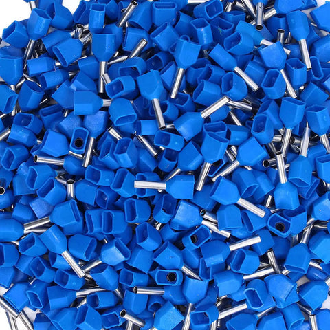 Top Tier 1000 Pcs Insulated Copper Ferrule Kit For TE7508 Terminals Perfect For Crimping AWG 20 Solid Stranded Wires With Safety Insulation For Home And Heavy Machinery Electric Work blue insulated copper ferrules