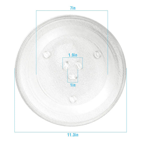 11.25 Inch Microwave Glass Turntable Plate Replacement For GE And Samsung Ovens, Glass Tray Replaces ME16K3000AS ME17R7021ES WB49X10097