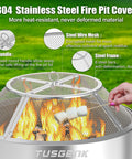 15 Inch Stainless Steel Fire Pit Spark Screen With Detachable Mesh Smokeless Shield And Grill Function For Safe Marshmallow Roasting Spark Protector That Is Easy To Install On Round Fire Pits And Range Shields