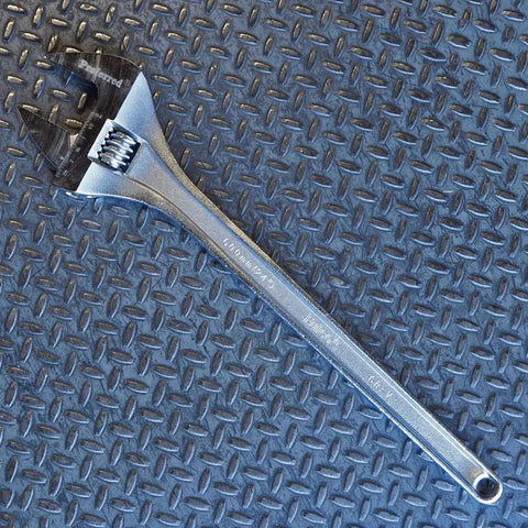 24 Inch Adjustable Wrench With Raised Head And Chrome Finish, Wide Grip Jaw For A Broad Range Of Fasteners, Thin Jaw For Tight Spaces