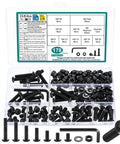 Heavy Duty 178 Piece M6 Screws And Nuts Set with Hex Socket Button Head Cap Screws, Metric Bolts, Nuts, and Spanner in carbon steel case